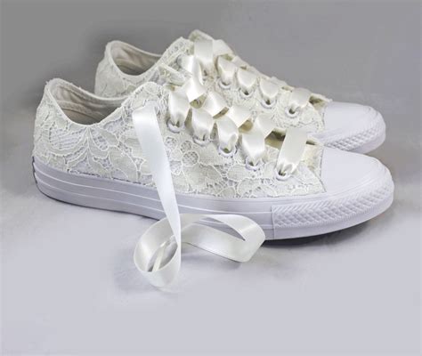 lace wedding sneakers for bride.